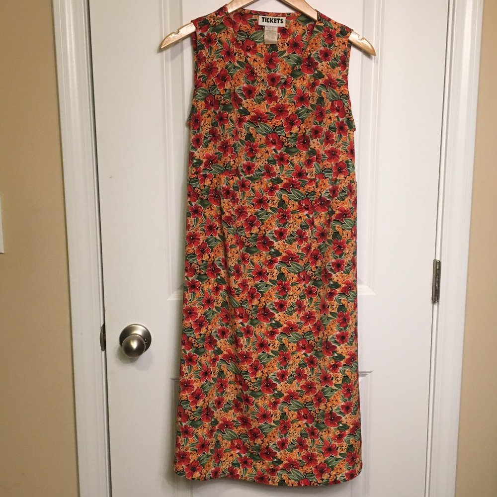 VTG Tickets Sleeveless Sheath Dress SM
